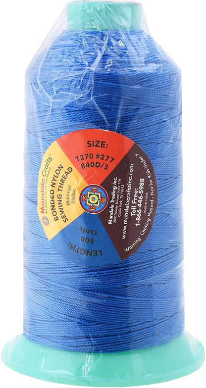Mandala Crafts Bonded Nylon Thread Sky Blue Heavy Duty Sewing Threads - Image 3