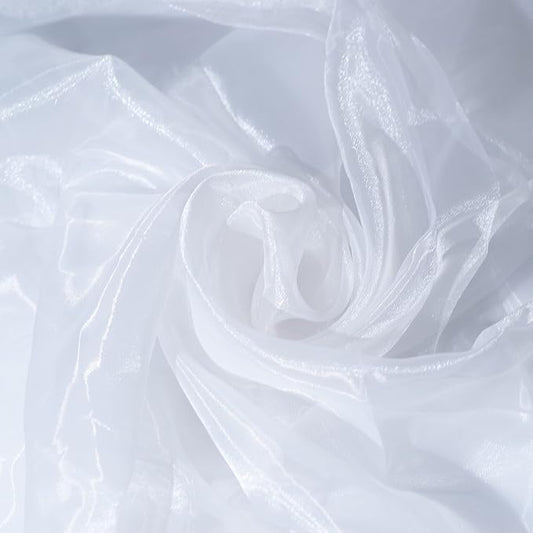 Fynite White Organza Fabric by The Yard | 1 Yard Long | 44" Wide | Bridal Soft by FYNITE