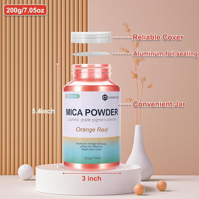 Mica Powder, 7.05OZ（200g）, Epoxy Resin, Candle Making, Bath Bombs - Image 3