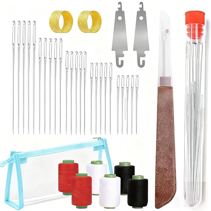 Big Eye Steel Sewing Needles Kit, 37-Piece Stainless Steel Hand Sewing Set by Unknown