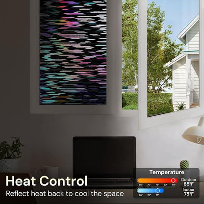 rabbitgoo Window Privacy Film, Total Blackout Window Film, Stained Glass Heat - Image 6