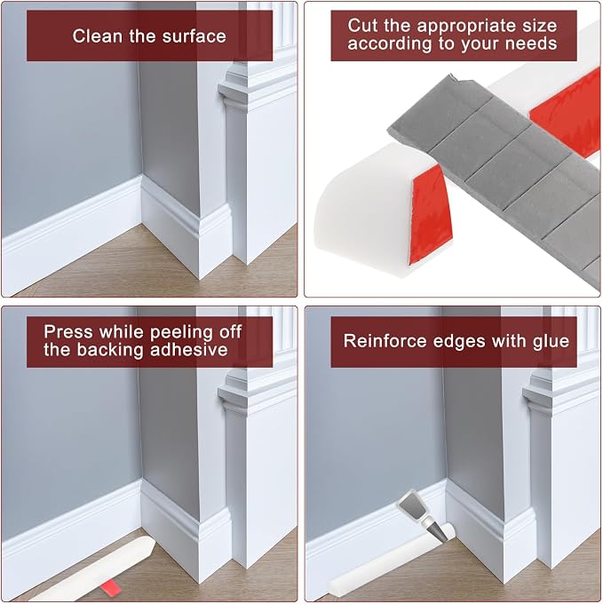 uxcell Flexible Molding Trim, 98 Inch Flexible Quarter Round Molding Silicone - Image 5