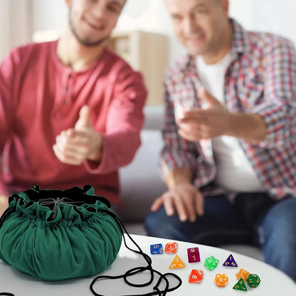 SIQUK Large Dice Bag with Pockets Big Capacity Dice Bag Drawstring Dice Pouch - Image 7