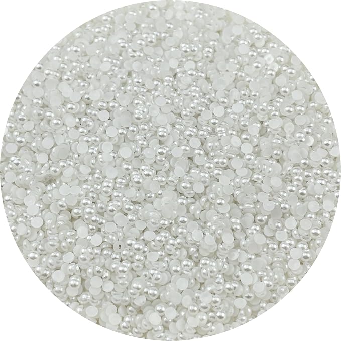 10000pcs 3mm Half Pearls for Crafts Flatback Round Half Pearl Beads for Jewelry by Unknown