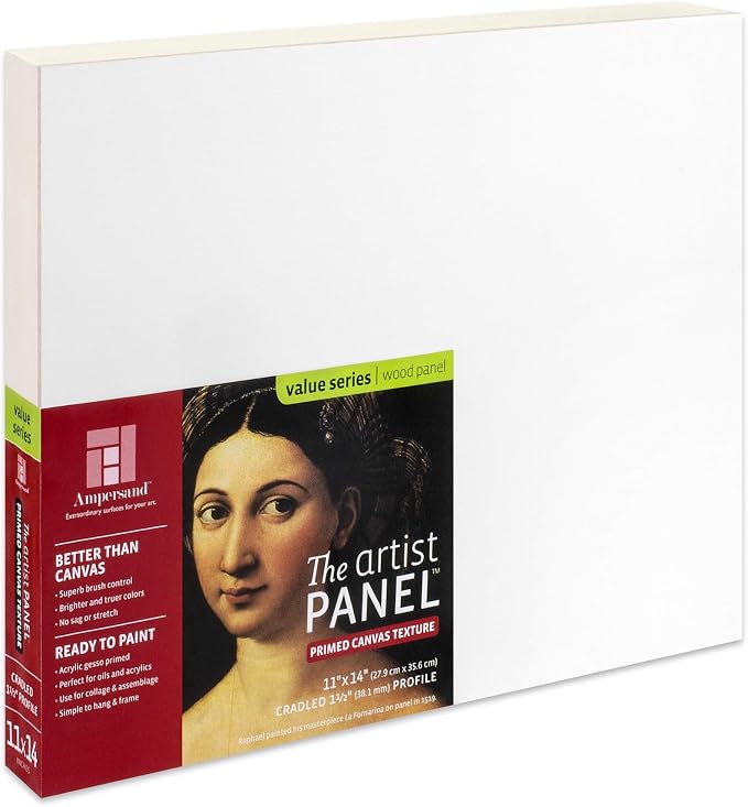 Ampersand Art Supply Wood Gesso Art Painting Panel: Canvas Texture, 1.5 Inch by AmpersandArtSupply