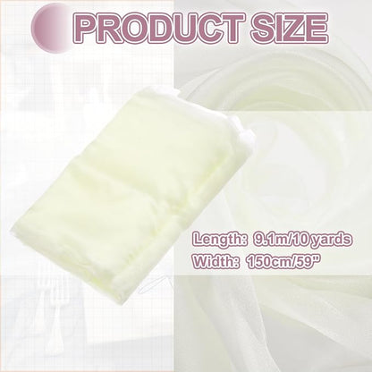 MECCANIXITY Iridescent Sheer Organza Fabric, 10 Yards x 59 Inches Solid - Image 2