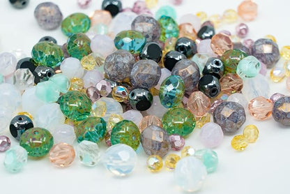 0.9 oz Gentle Mix of Faceted Fire Polished Czech Glass Beads 4-10mm, Light Pink - Image 3