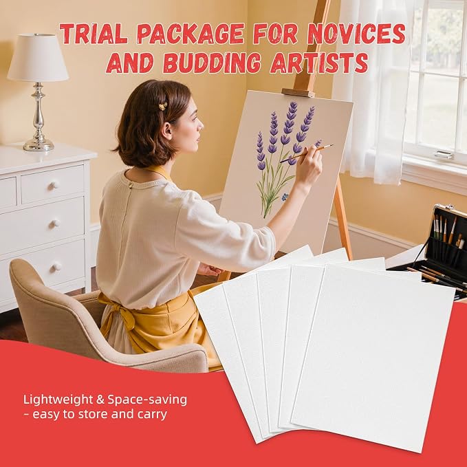 Simetufy 16 x 20 inch 5 Pack Canvas Panels Large Painting Canvas Boards - Image 7