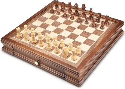 AMEROUS 12.8" x 12.8" Magnetic Wooden Chess Set - Image 2