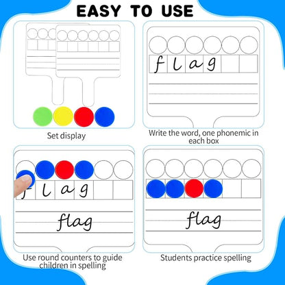 24 Pack Phonemic Awareness Dry Erase Board 8" x 10" Double Sided Handheld - Image 3