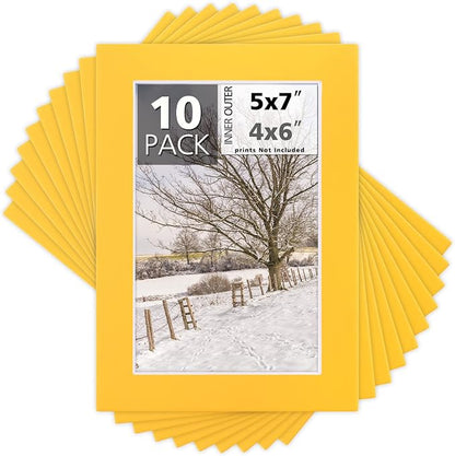 Mat Board Center, 5x7 for 4x6 Deep Yellow Color Mats by MatBoardCenter