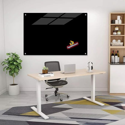 Magnetic Glass Black Board 48"x36" Glass Dry Erase Blackboard Tempered Glass - Image 5