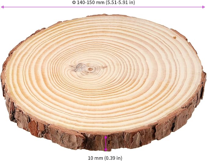 JEUIHAU 12 PCS 5.5-5.9 Inches Natural Wood Slices - Image 2