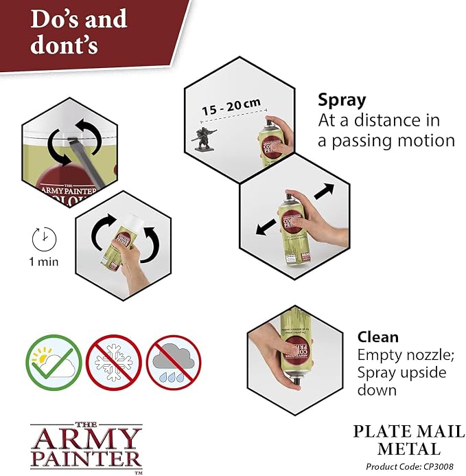 The Army Painter Colour Primer Plate Mail Metal, 400 mL Acrylic Spray Primer - Image 4
