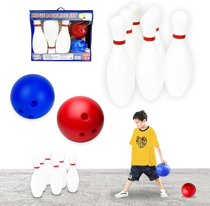 17 inch Huge Bowling 6 pins Set by GripKids-OutdoorGameToy