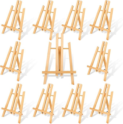 10 Pack 11.8" Wooden Easel, Easel Stand by idoobi