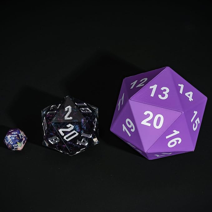 Large Foam D20 Dice, 80mm Purple 20 Sided Dice D&D Polyhedral Set - Image 5