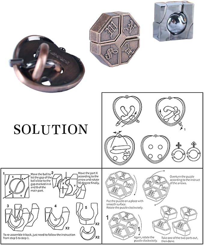Brain Teaser Puzzle for Adults Puzzles Metal Hole Lock Adult Educational Toy - Image 2