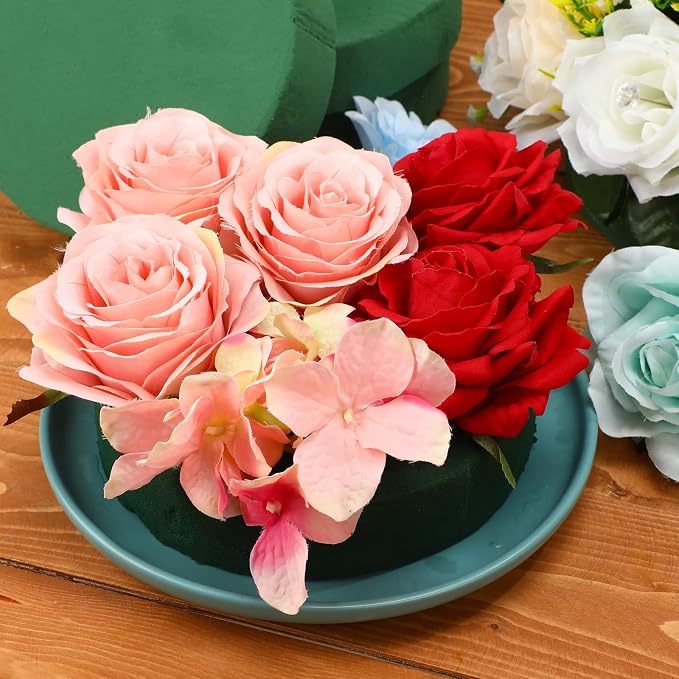 12 Pieces Round Floral Foam Wet Green Flower Foam DIY Flower Arrangement Kit - Image 4