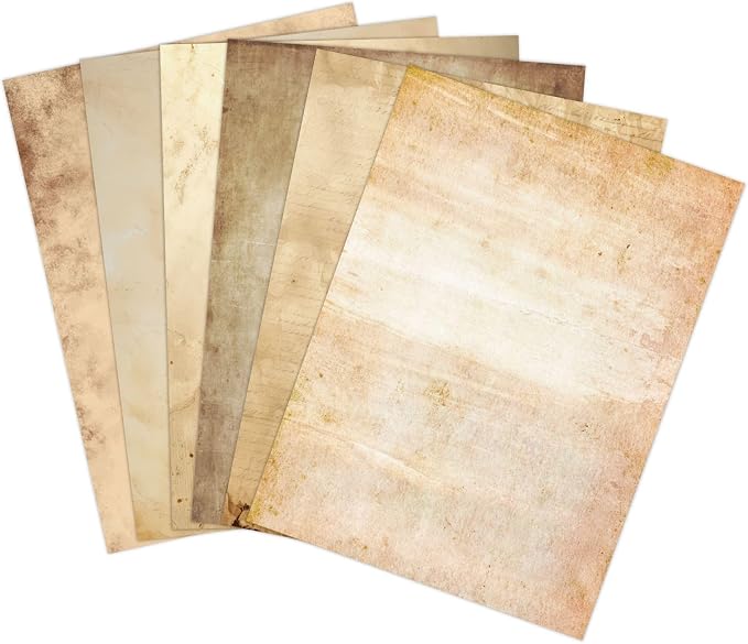 100GSM 48Sheets Vintage Antique Printing Paper, A4 8" x 11" Double-sided Old by YOKSAS