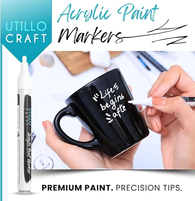 White Paint Pen Medium Tip Made in Japan | Bold Color+100% Coverage | - Image 2