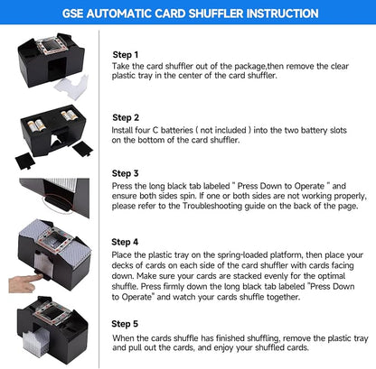 GSE Games & Sports Expert 4-Deck Automatic Card Shuffler, Battery-Operated - Image 4