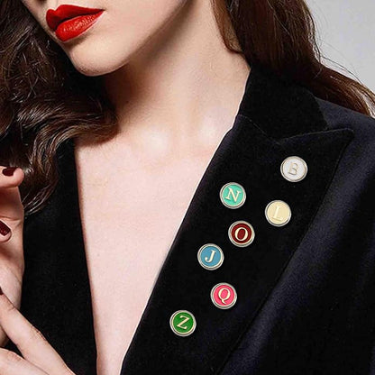 26 Pcs Enamel Letters Brooches Pins - Image 4