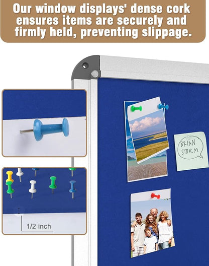 36"x24" Enclosed Bulletin Board, Lockable Weather-Resistant Aluminum Cork - Image 6