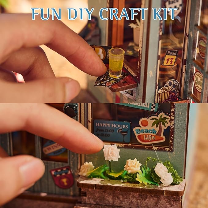 DIY Book Nook Kit, Miniature Dollhouse Bookshelf Insert - Image 3