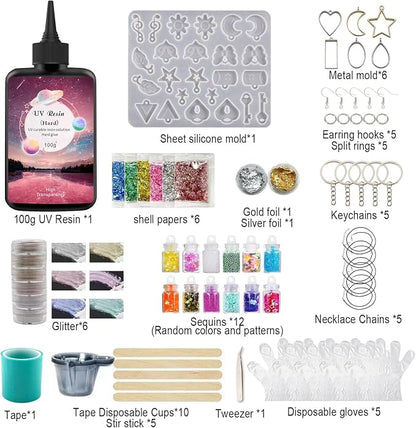 YV-cozx UV Resin Jewelry Making Kit, Crystal Clear Resin - Image 2