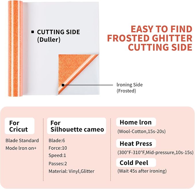 HTVRONT Glitter HTV Heat Transfer Vinyl - Image 5