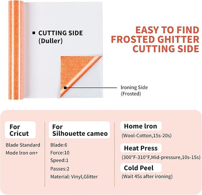 HTVRONT Glitter HTV Heat Transfer Vinyl - Image 5