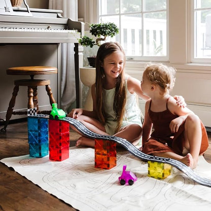 MAGNA-TILES Downhill Duo 40-Piece Magnetic Construction Set, The Original - Image 4