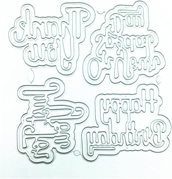 Cutting Dies Metal Stencils Scrapbooking Tools Happy Birthday Thankyou DIY - Image 5