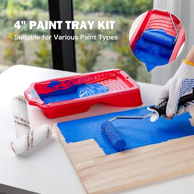 Mister Rui Paint Roller Kit-13 Piece, 4-Inch Microfiber Paint Rollers - Image 8