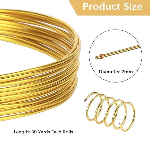 12 Gauge Aluminum Craft Wire, 2mm×30Yards Bendable Metal Craft Wire - Image 3