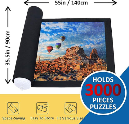 Puzzle Mat Roll Up for 3000 2000 1500 Pieces Jigsaw Puzzles, Large Portable Pad - Image 2