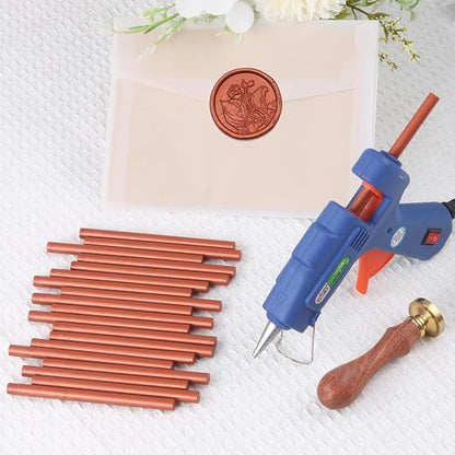 Red Gold Sealing Wax Sticks, WASOHLING 20Pcs Glue Gun Wax Seal Sticks - Image 3