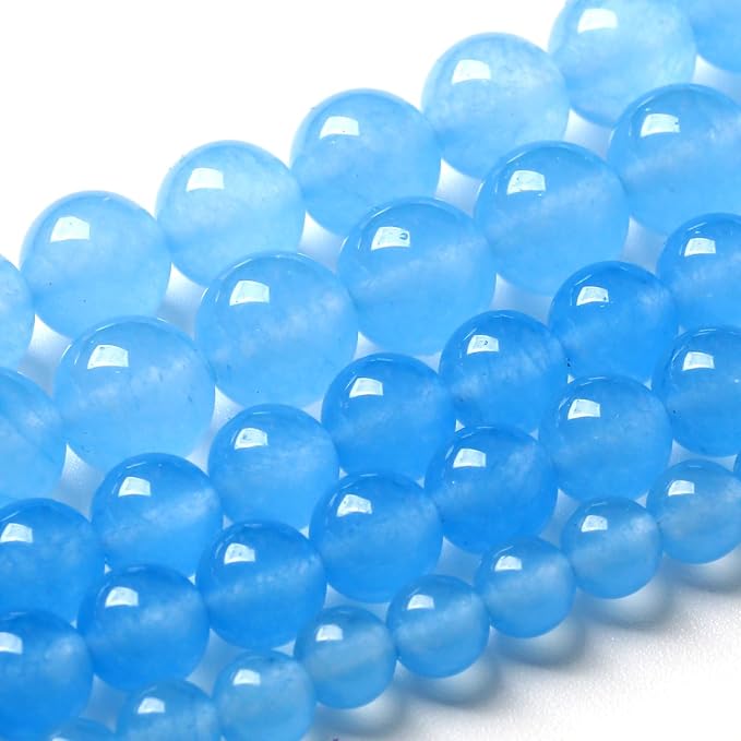 10MM Natural Stone Aquamarine Blue Chalcedony Beads Round Loose Beads - Image 2