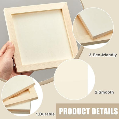 Kathfly 48 Pcs 6 x 6’’ Wood Panel Boards, Unfinished Wood Canvas Panels - Image 3