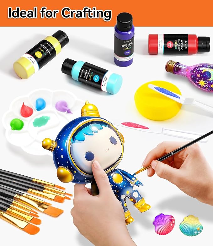 52 PCS Classic & Pastel & Glow in the Dark Acrylic Paint Set - Image 8