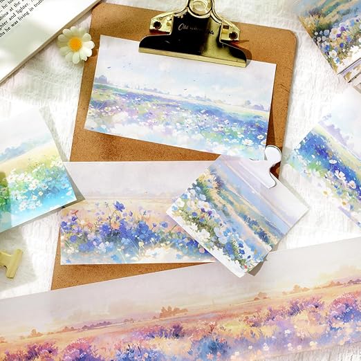 6Rolls Colorful Natural Scenery Washi Tape Set Scrapbook Supplies Spring Floral - Image 4