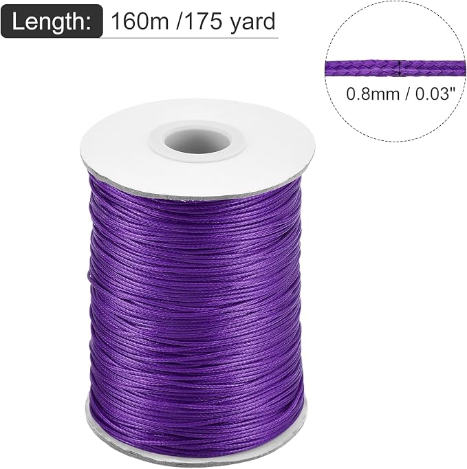 MECCANIXITY Waxed Cord 0.8mm Waxed Polyester Cord 175 Yard Wax String - Image 2