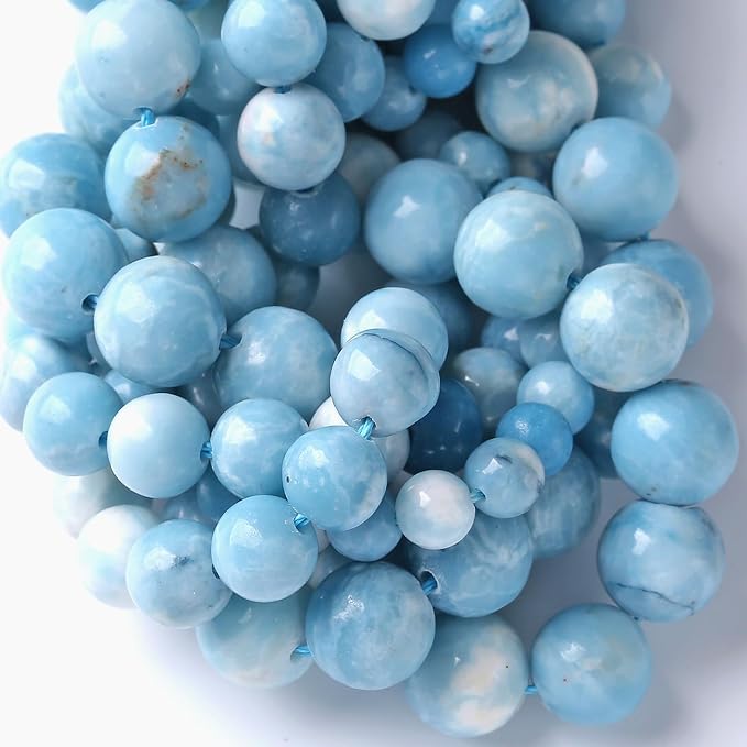 6MM Natural Larimar Blue Gemstone Beads Stone Round Loose Beads - Image 4
