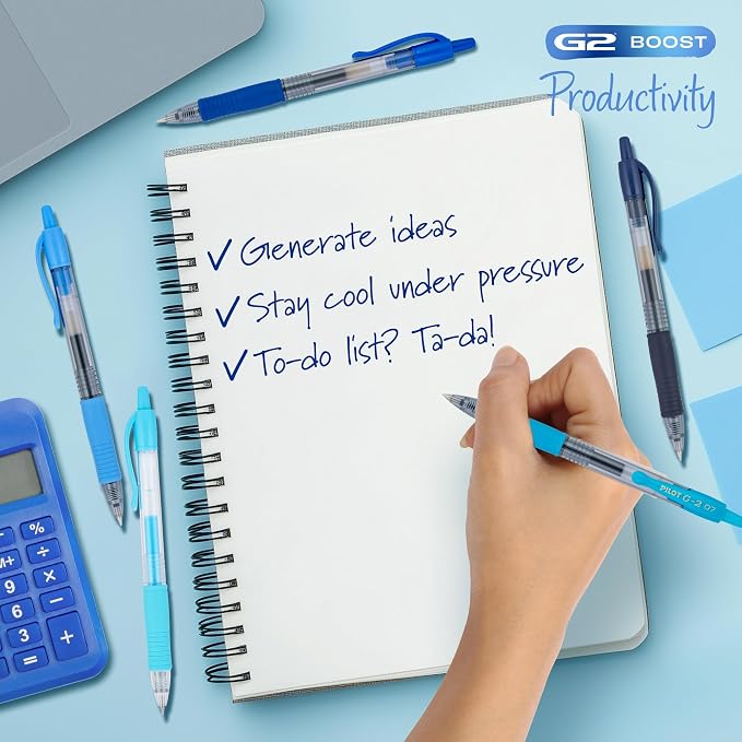 PILOT G2 Premium Gel Roller Pens, Fine Point Gel Pens, Boost Blue Pack - Image 3