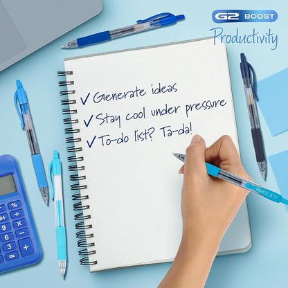 PILOT G2 Premium Gel Roller Pens, Fine Point Gel Pens, Boost Blue Pack - Image 3