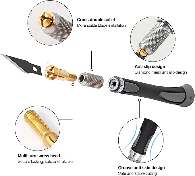 EHDIS Precision Hobby Knife Set Utility Craft Knife Kit - Image 6