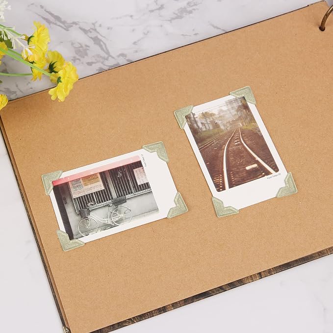 GOONAVI 10 Sheets 240 Pcs Shiny Gold Acid-Free Photo Corners, Self-Adhesive - Image 5