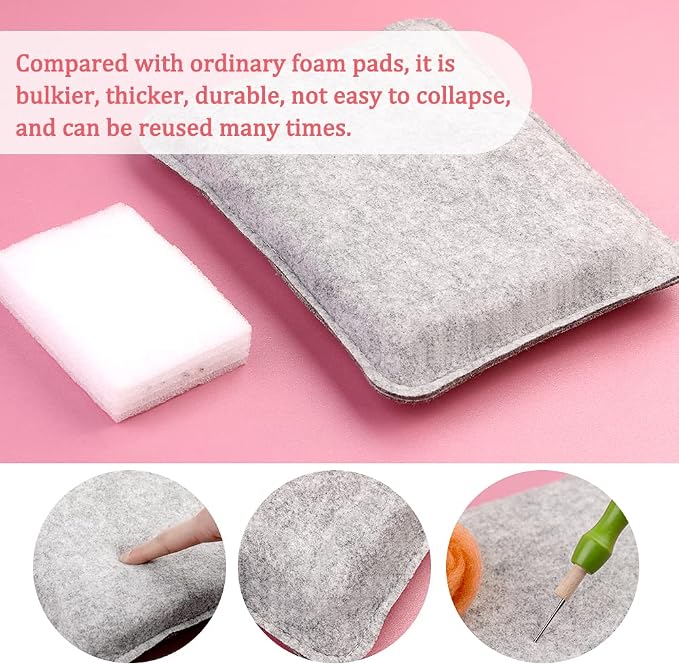 WONVOC Needle Felting Pad, 9.84 x 7.87 x 1.38'', Needle Felting Tools - Image 5