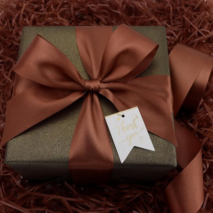 Brown Solid Satin Ribbon 2 Inch 25 Yards Solid Polyester Fabric Ribbon - Image 2